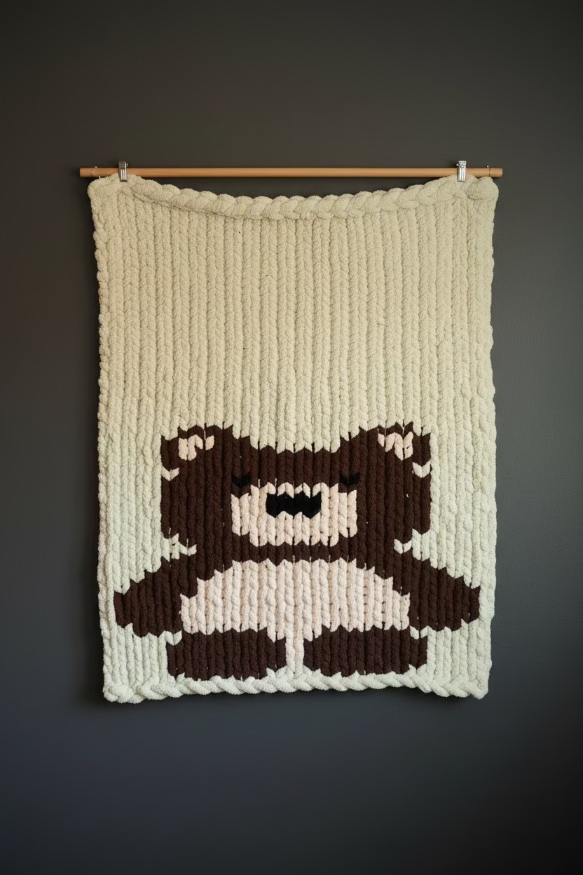 Green Baby Bear Blanket